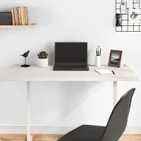 Prolenta Maison Exclusive - Bureaublad, wit, 110x60x2,5 cm, massief grenenhout