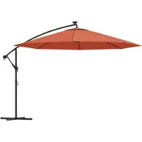 Syfax Zweefparasol met LED-verlichting 350 cm terracottakleurig