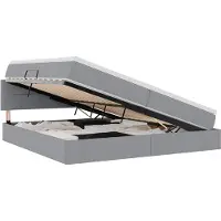 vidaXL Opbergbed met matras Lichtgrijs 200 x 200 cm fluweel