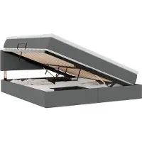 vidaXL LED opbergbed met matras Donkergrijs 160 x 200 cm Stof