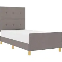 vidaXL Bedframe met hoofdeinde Taupe 90 x 200 cm Stof
