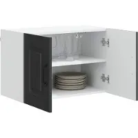 vidaXL Vaatwasserpaneel Kalmar 2 pcs Zwart Bewerkt hout