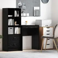 Prolenta Maison Exclusive - Bureau, zwart, eikenhoutlook, 60 x 40 x 76 cm