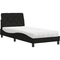 vidaXL Bed met matras stof zwart 90x190 cm