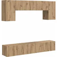 Syfax Tv-meubelset Wandgemonteerd 4 pcs Wit Bewerkt hout