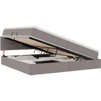 vidaXL Opbergbed met matras met hoofdeinde Taupe 200 x 200 cm fluweel