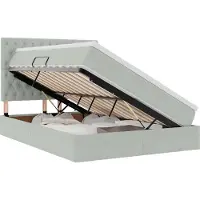 vidaXL Opslag bed met matras Lichtgrijs 140 x 190 cm Fluweel