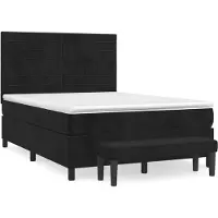 Syfax Boxspring met matras fluweel zwart 140x190 cm