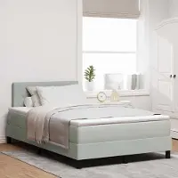 Prolenta Maison Exclusive - LED boxspringbed met LED-verlichting, lichtgrijs, 120 x 200 cm, fluweel