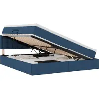 vidaXL LED opbergbed met matras Blauw 180 x 200 cm Stof