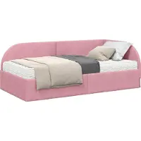 Syfax Hoekbedframe met Matras 2 st Roze 100 x 200 cm Fluweel