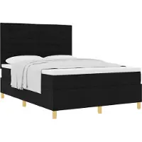 vidaXL Boxspring bed met matras met hoofdeinde Zwart 160 x 200 cm Stof