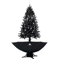 Syfax Kerstboom sneeuwend met paraplubasis 190 cm PVC zwart