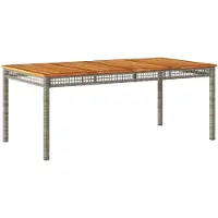 Syfax Tuintafel 180x90x75 cm poly rattan en acaciahout grijs