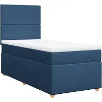 vidaXL Boxspring met matras stof blauw 80x200 cm