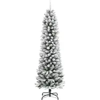 Syfax Kunstkerstboom met sneeuw smal 150 cm PVC en PE