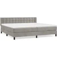 Syfax Boxspring met matras fluweel lichtgrijs 200x200 cm