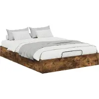 Syfax Ottoman Bedframe Gerookt eiken 135 x 190 cm Geconstrueerd hout
