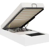 vidaXL Ottoman Bedframe Wit 193 x 90 x 25 cm Geconstrueerd hout