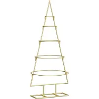 Syfax Metalen kerstboom met standaard Goud 90 cm Poedergecoat staal