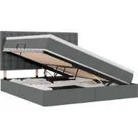 vidaXL LED opbergbed met matras Donkergrijs 160 x 200 cm Stof