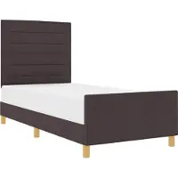 vidaXL Bedframe met hoofdeinde Donkerbruin 90 x 200 cm Stof