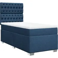vidaXL Boxspring met matras stof blauw 80x200 cm