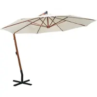 Prolenta Maison Exclusive - Tuinparasol, 350 cm, houten mast, wit