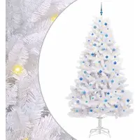 Syfax Kunstmatige Inklapbare Kerstboom Wit 270 cm PVC en staal
