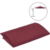 vidaXL Vervangingsdoek voor zweefparasol 350 cm bordeauxrood