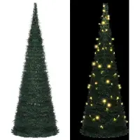 Prolenta Maison Exclusive - Kunstkerstboom, opblaasbaar, met verlichting, groen, 180 cm