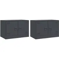 Syfax Tv-meubelen 2 st 67x39x44 cm staal antracietkleurig