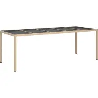 Syfax Tuinstafel Beige 250 x 100 x 75 cm poly rattan