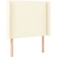 vidaXL Hoofdbord met randen 83x16x118/128 cm kunstleer crèmekleurig