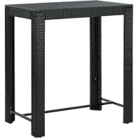 Syfax Tuinbartafel 100x60,5x110,5 cm poly rattan zwart
