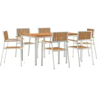 vidaXL Buitenmeubelset, 7 stuks, 150 x 90 x 75 cm