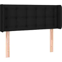 vidaXL Hoofdbord met randen 93x16x78/88 cm stof zwart