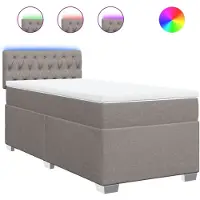 vidaXL Boxspring met matras stof taupe 80x200 cm