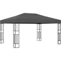 The Living Store De Living Store paviljoen, 3x4 meter, antraciet, met stoffen bekleding