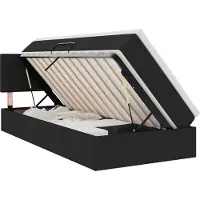 vidaXL LED opbergbed met matras Zwart 90 x 200 cm Stof