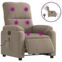 Syfax Massagestoel elektrisch verstelbaar microvezelstof taupe