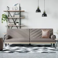 Prolenta Maison Exclusive - Slaapbank met armleuningen, taupekleurige stof