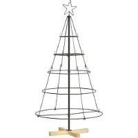 Syfax Kerst Cone Boom met standaard Zwart 126 cm Staal