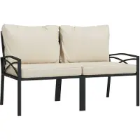 Sonstiges Tuinstoelen met zandkleurige kussens 2 st 62x75x79 cm staal