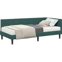 vidaXL Hoekbedframe met Matras 2 st Donkergroen 90 x 190 cm Fluweel