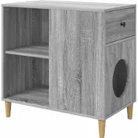 Syfax Kattenhuis Grijs Sonoma 72 x 42,5 x 70 cm Bewerkt hout
