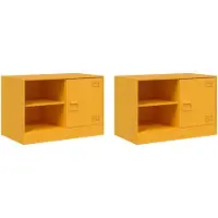 Syfax Tv-meubelen 2 st 67x39x44 cm staal mosterdgeel