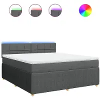 Syfax Boxspring met matras stof donkergrijs 180x200 cm