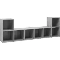 Sonstiges Tv-meubelen 4 st 72x35x36,5 cm bewerkt hout betongrijs