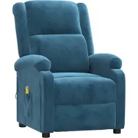 Syfax Massagestoel fluweel blauw